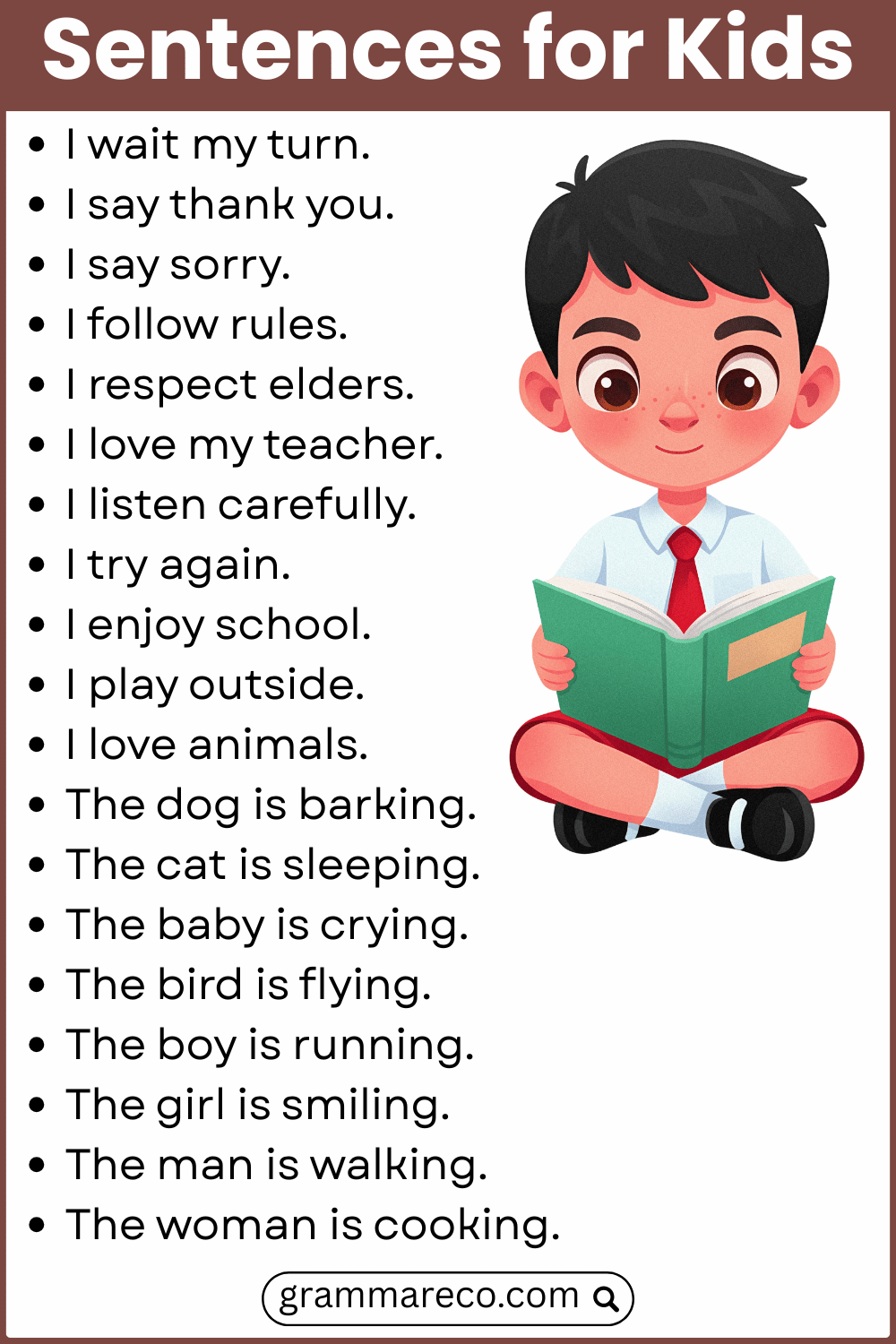 Daily Use English Sentence List for Children