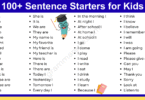 100+ Simple Sentence Starters in English for Kids with Pictures