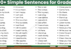 100+ Simple Short Sentences for Grade 3 to Read and Write Easily
