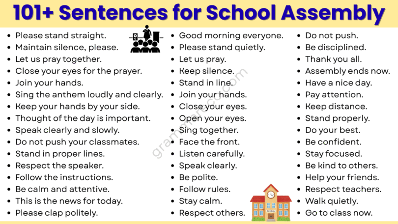 101+ Sentences for Morning Assembly for Students in English