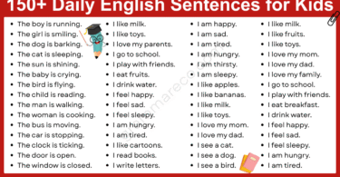 150+ Daily English Sentences for Kids to Learn Easily