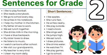 150+ Simple Sentences for Grade 2 Students with PDF
