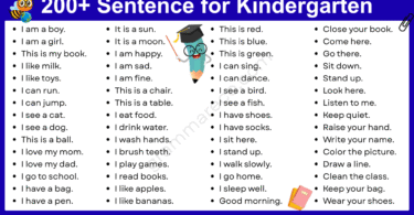 200+ Easy Small Sentences for Nursery Class in English