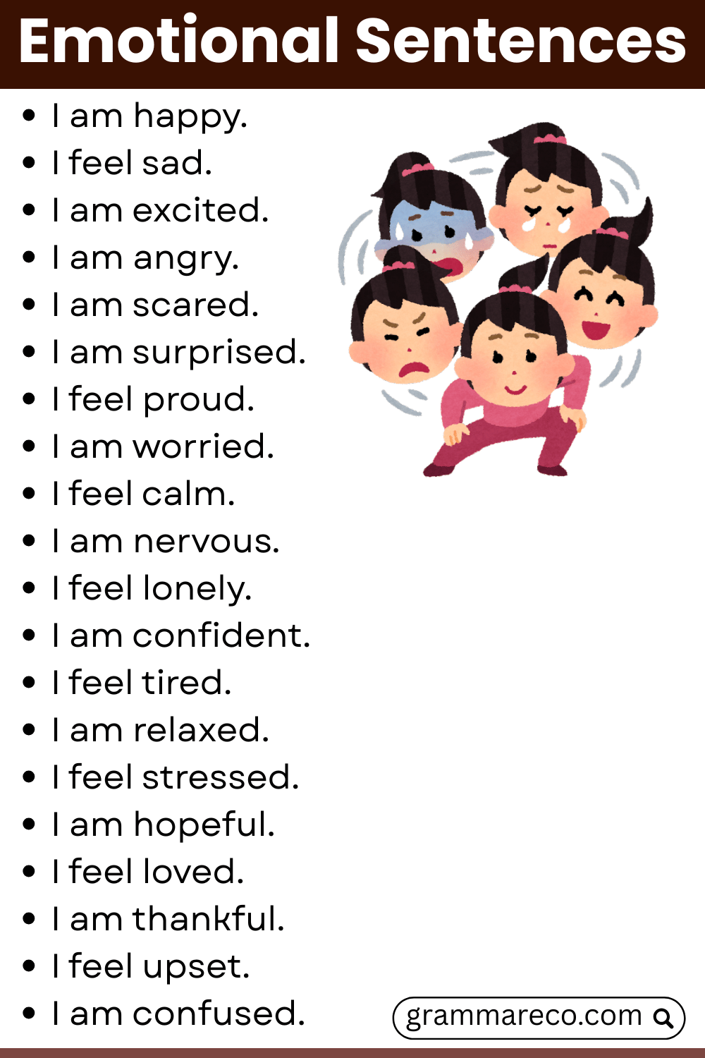 Sentences in English: Emotional English Sentences with Pictures