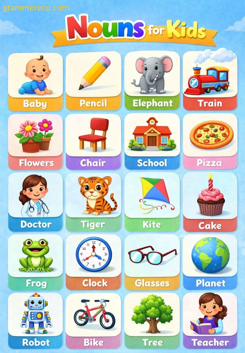 20+ Noun Words for Kids with their Pictures