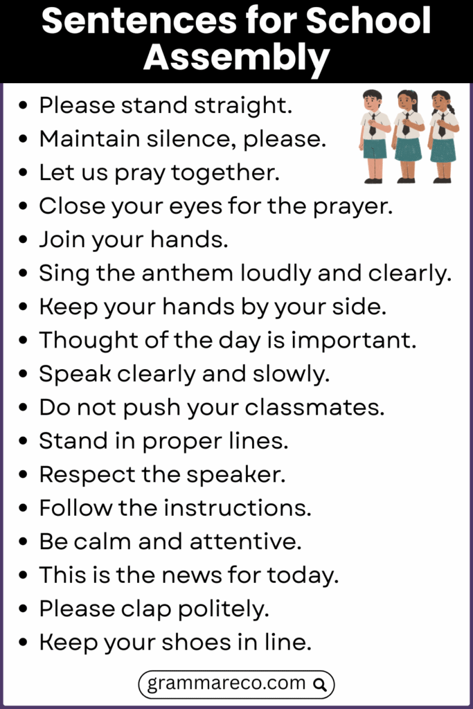 101+ Sentences for Morning Assembly for Students in English ...