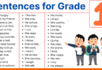 Simple Sentences for Grade 1 for Kids with Worksheets & Answers