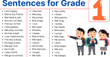 Simple Sentences for Grade 1 for Kids with Worksheets & Answers