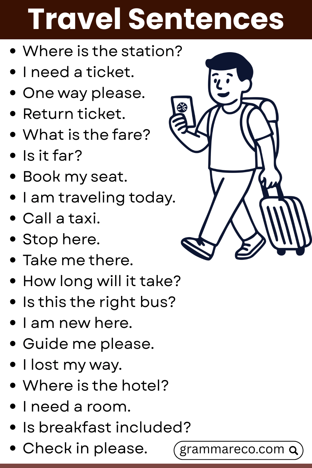 30 Easy Travel and Tour Sentence in English