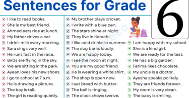129+ Easy Sentences in English for Grade 6 Students with Pictures