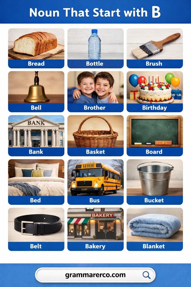 A list of Nouns that Start with B with Pictures