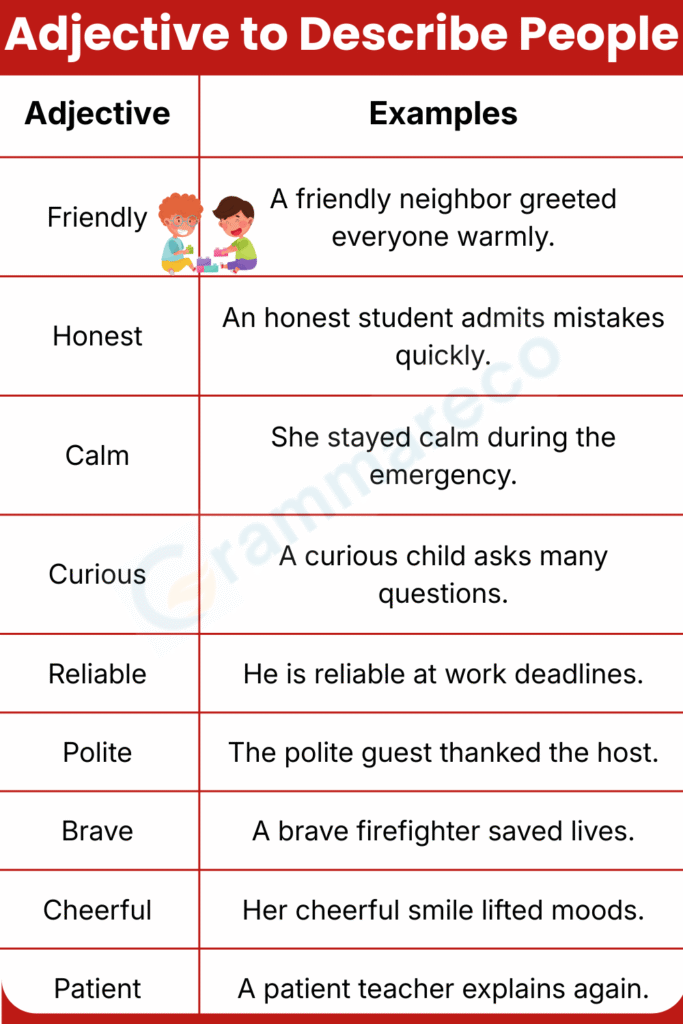 200+ Positive and Negative Adjectives to Describe People | Grammareco.com
