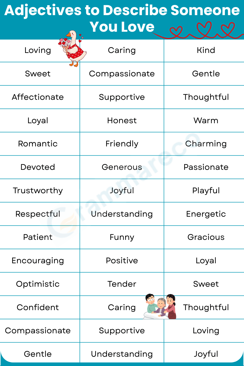 Adjective Words to Describe Someone You Love