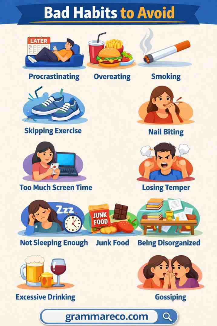 Examples of Bad Habit and how to Overcome