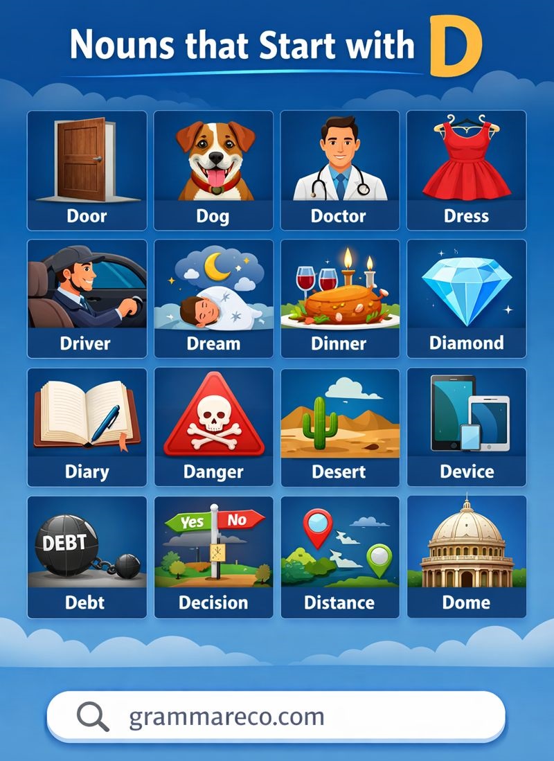 Common Nouns that Start with a D with Pictures