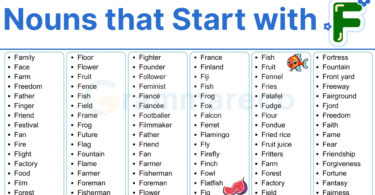 200+ Noun Words with F: Ultimate List of Nouns that Start with F