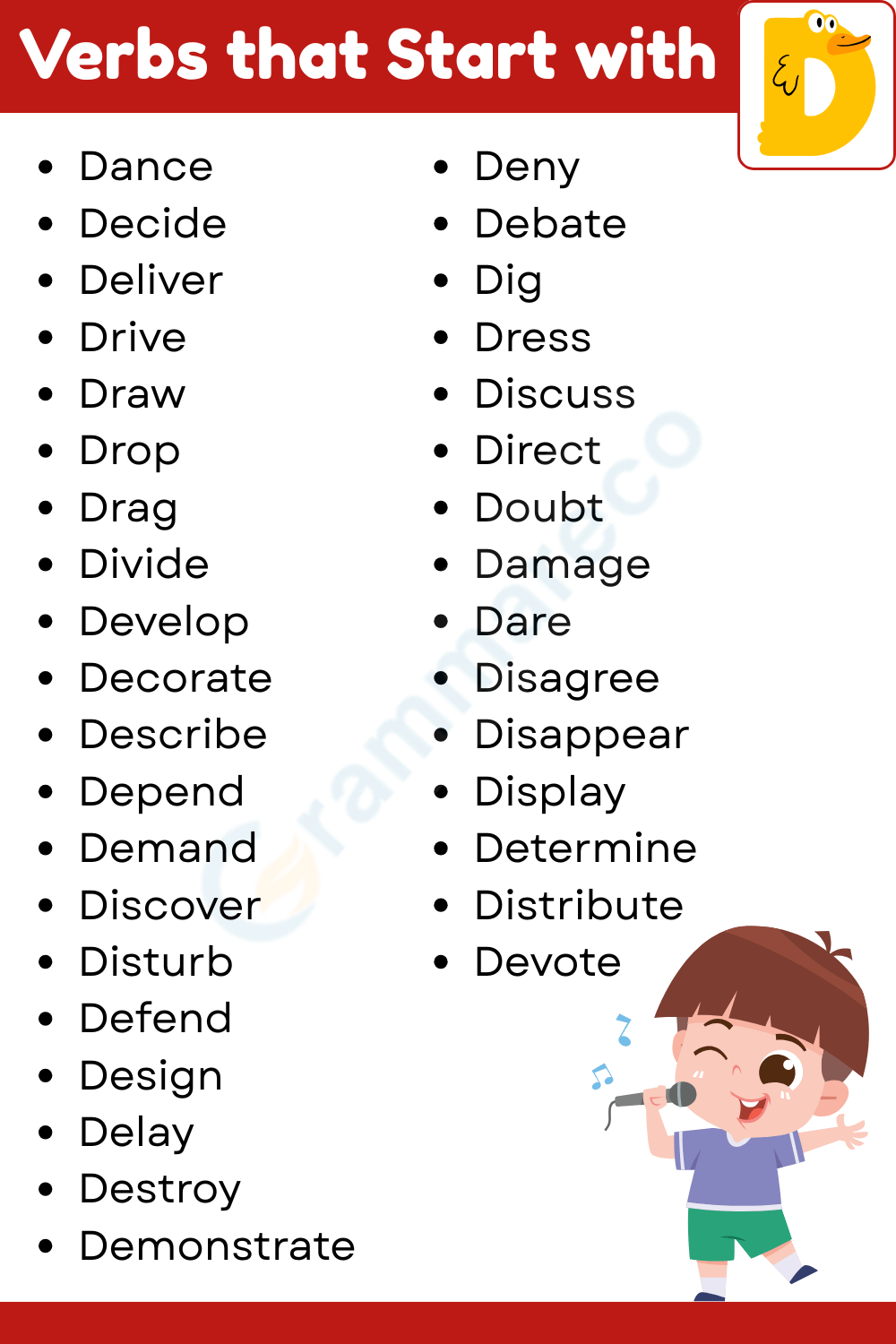 Common Verbs Starting with D in English
