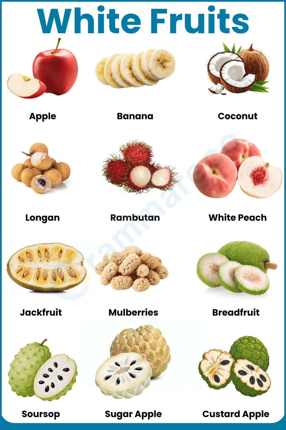 List of White Fruit Names Around the World