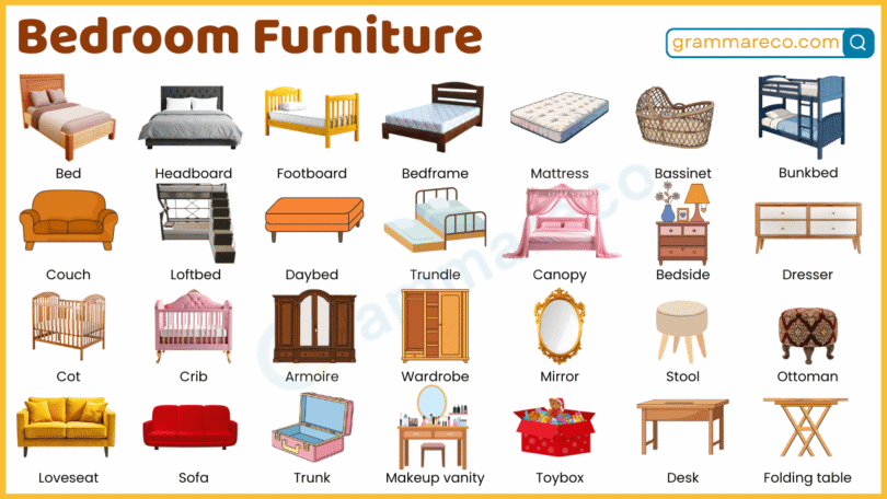 42+ Types of Bedroom Furniture with Names and Pictures