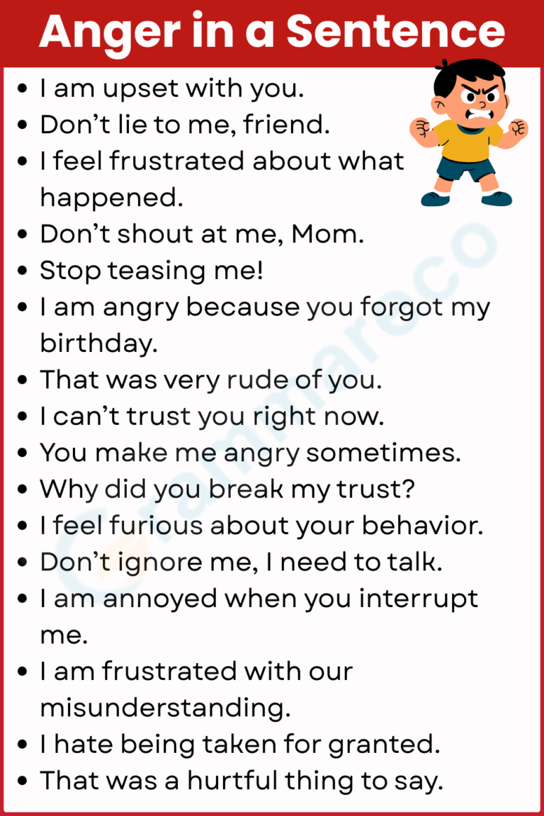Show your Anger in Sentences: 150+ Examples in English | Grammareco.com