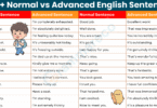 500+ Top Normal vs Advanced English Sentences with Pictures