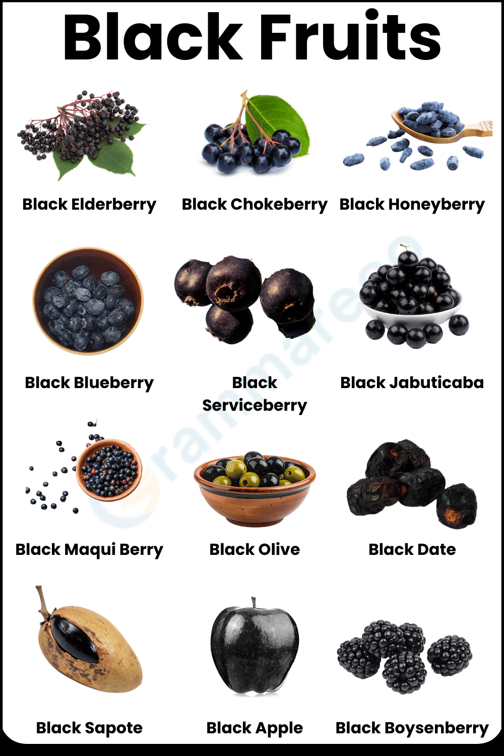 Black Fruit Names with Images and Information