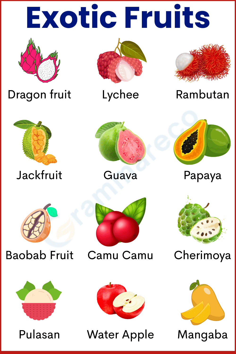 List of Exotic Fruit Names and their Photos