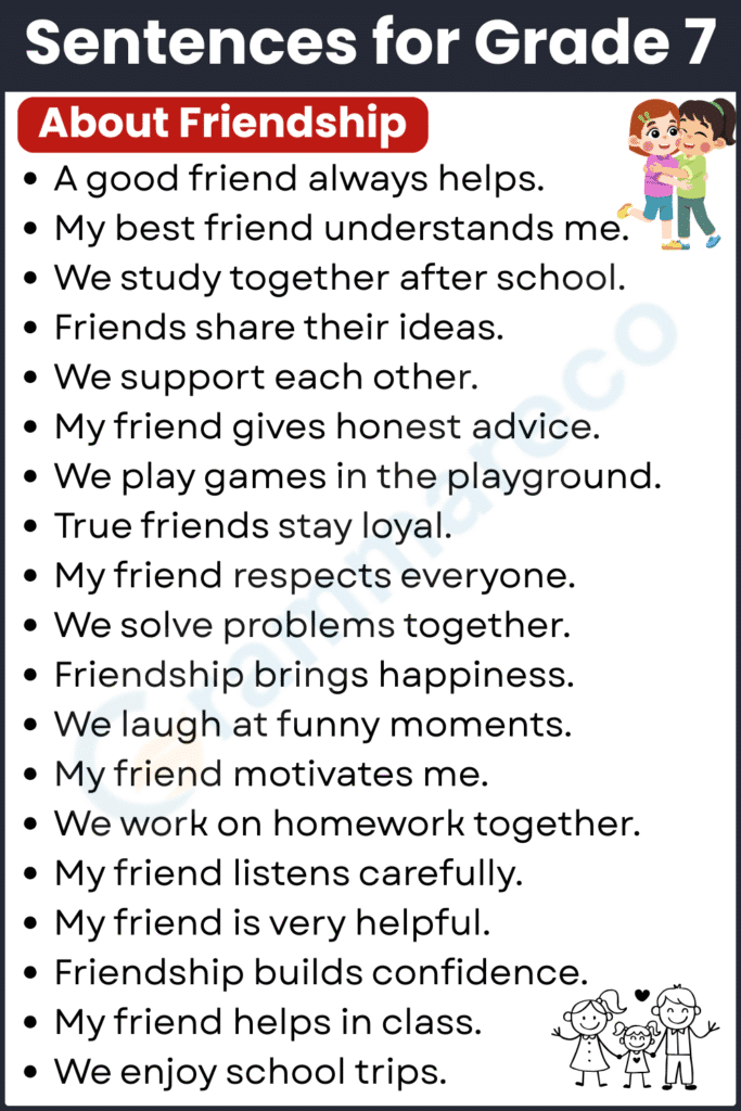 Sentences for Grade 7: 300+ Simple Sentences for Students | Grammareco.com