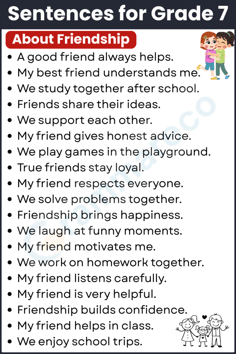 Sentences for Grade 7: 300+ Simple Sentences for Students | Grammareco.com