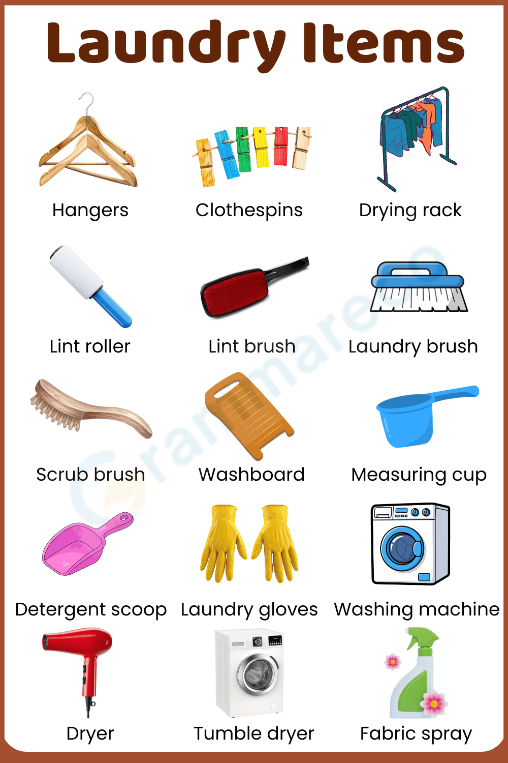 45+ Images of Laundry Item with Names