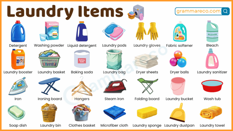 50+ Laundry Items: Complete List with their Pictures