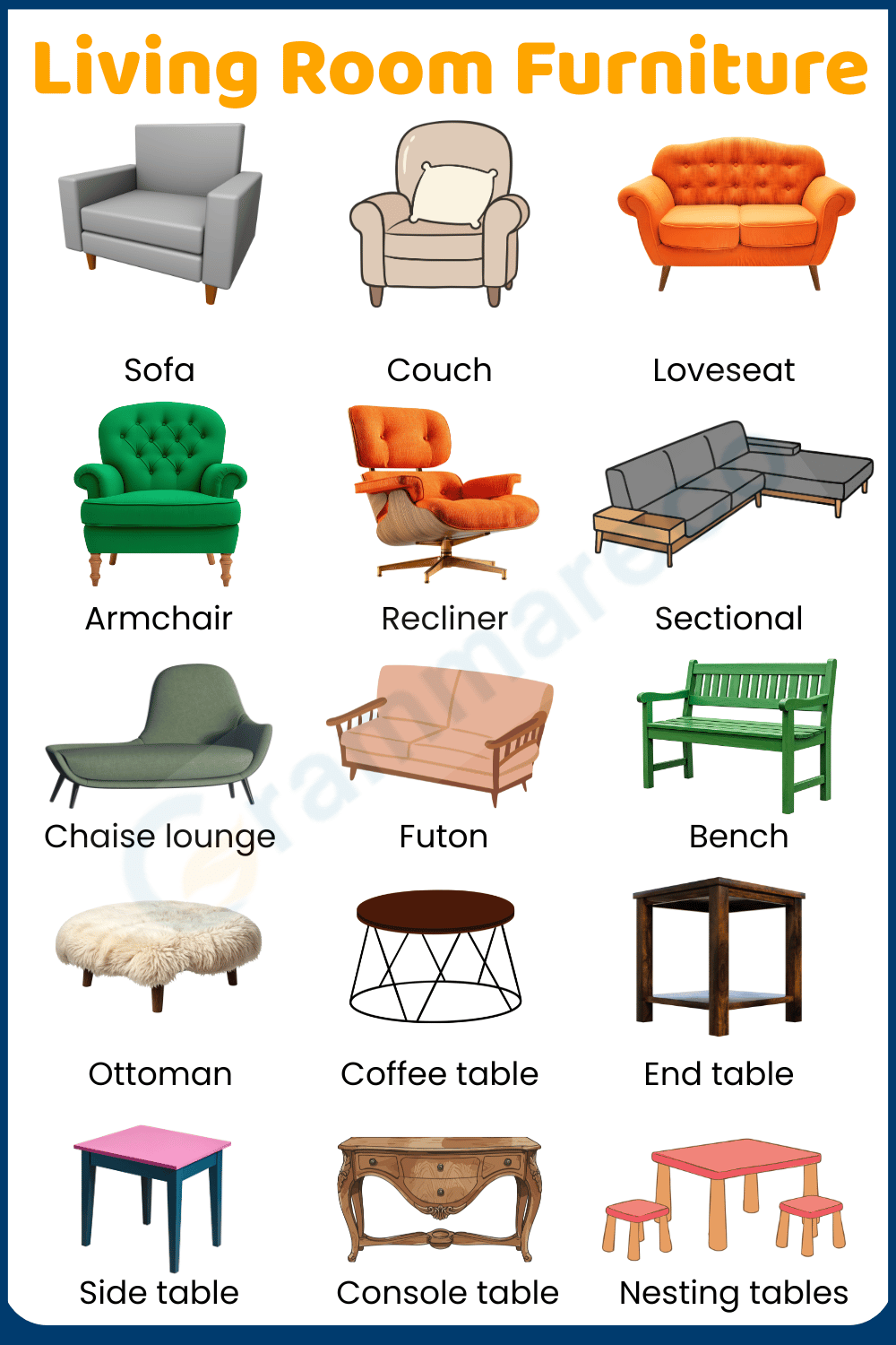 100+ Living Room Furniture List and Photos