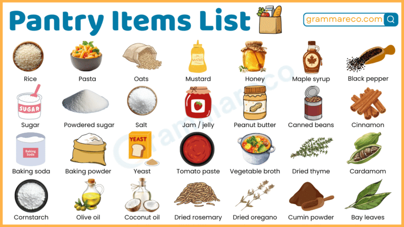 Pantry Staples List: 150+ Pantry Items with Pictures and Names