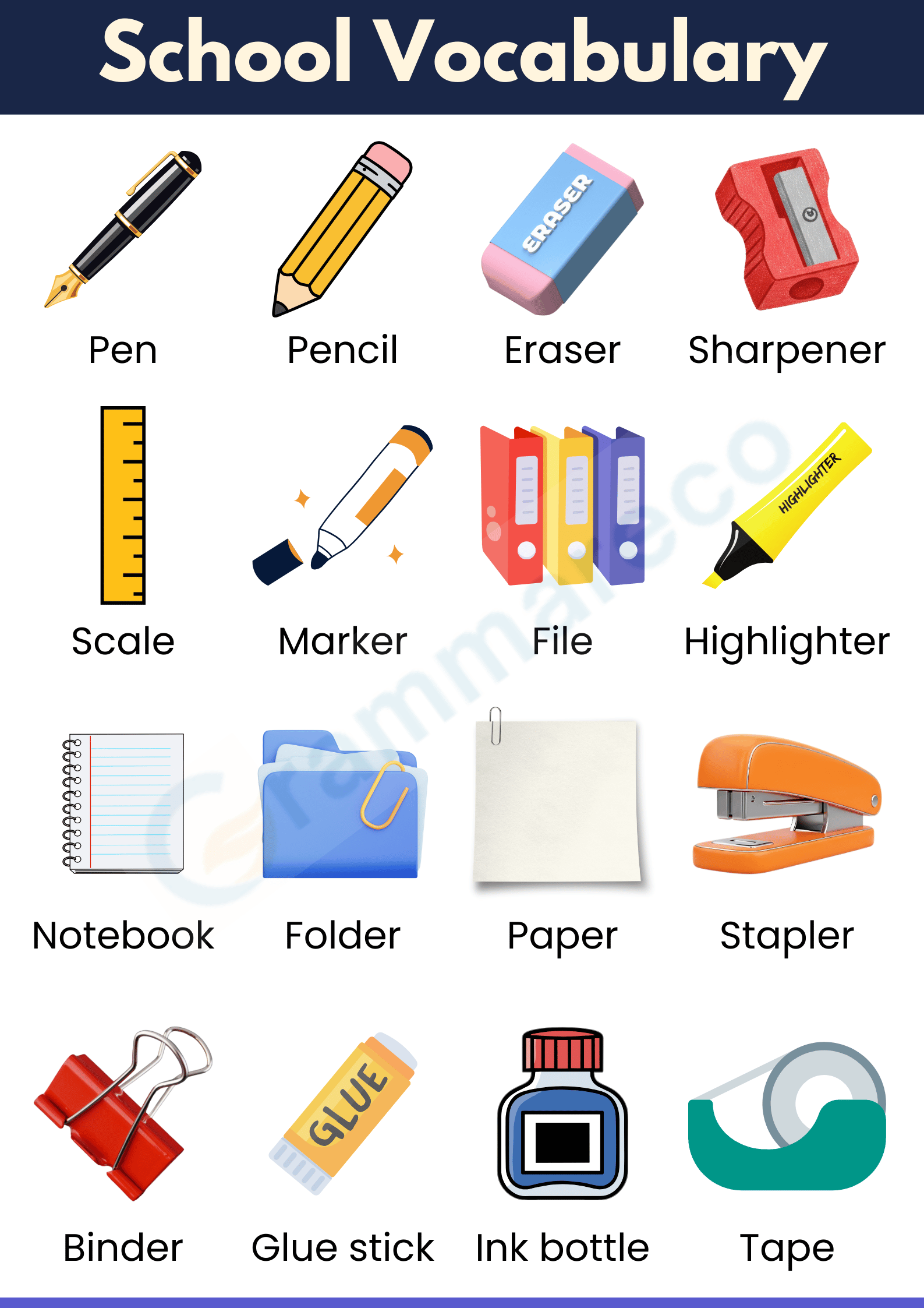 List of School Vocabulary Flashcard You Should Know