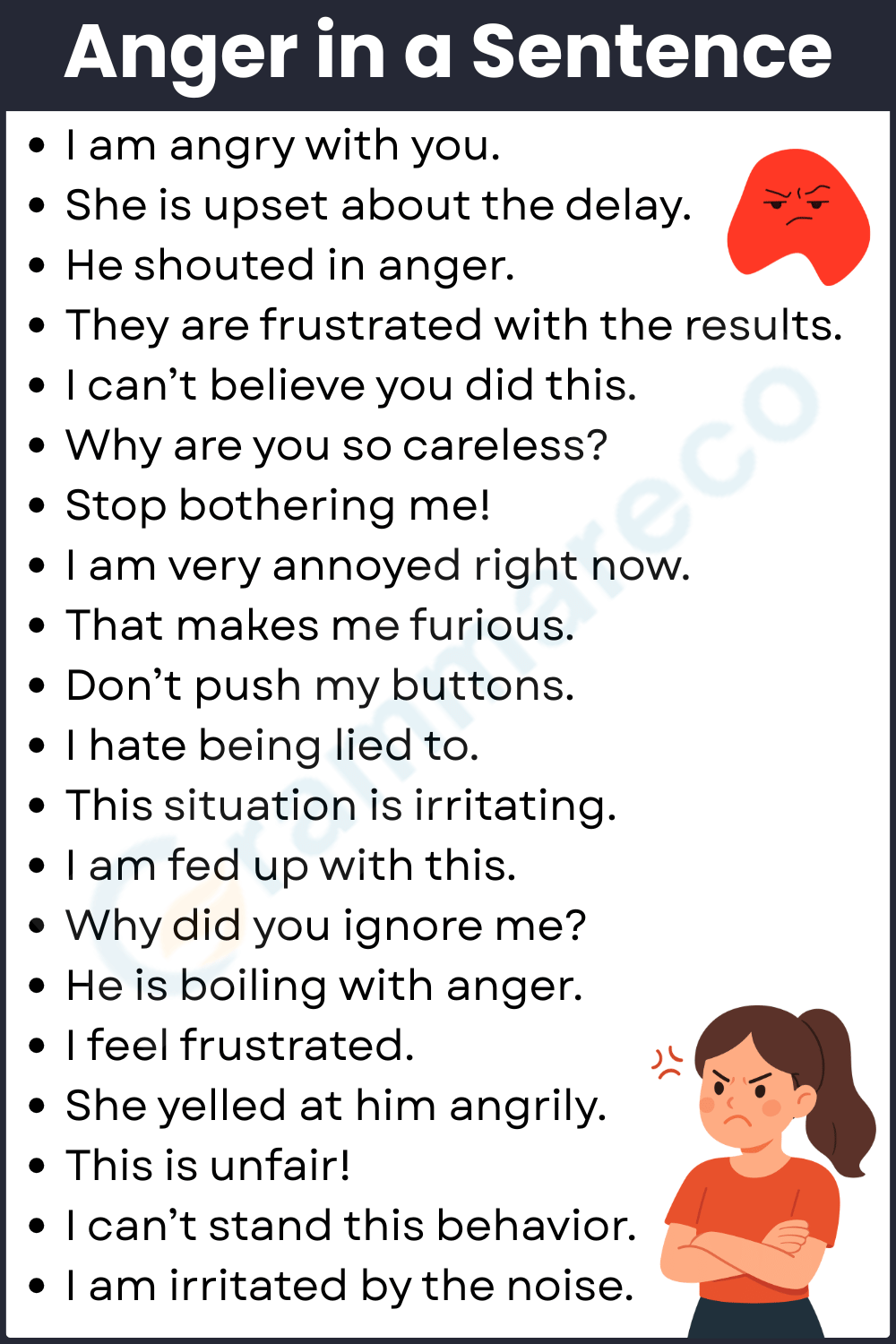 Simple Anger Sentences Examples