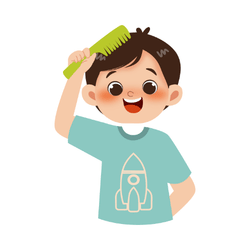 Comb the hair: Daily Routine Vocabulary Words