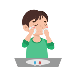 Wash the face: Daily Routine Vocabulary Words