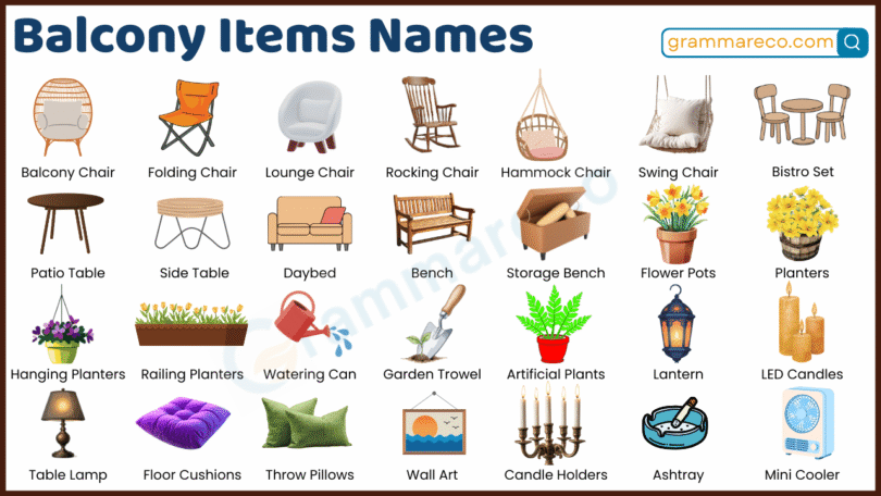 45+ Balcony Decor Items: Complete List with their Pictures