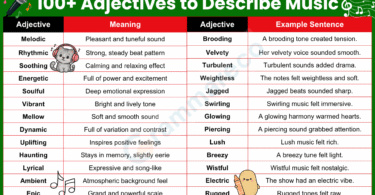 100+ Good Adjectives to Describe a Music with Examples