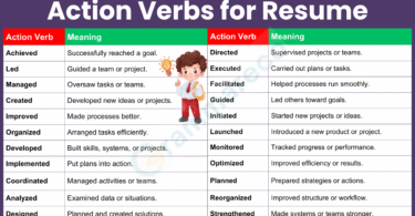 100+ Powerful Action Verbs for Resume in English with Pictures