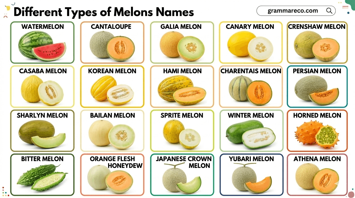 23 Different Types of Melons List with their Pictures | Grammareco.com