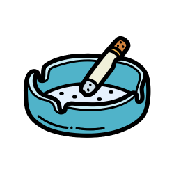 Designated smoking accessory to maintain cleanliness and prevent clutter on balcony surfaces.