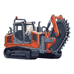 Trencher Vehicle for Construction