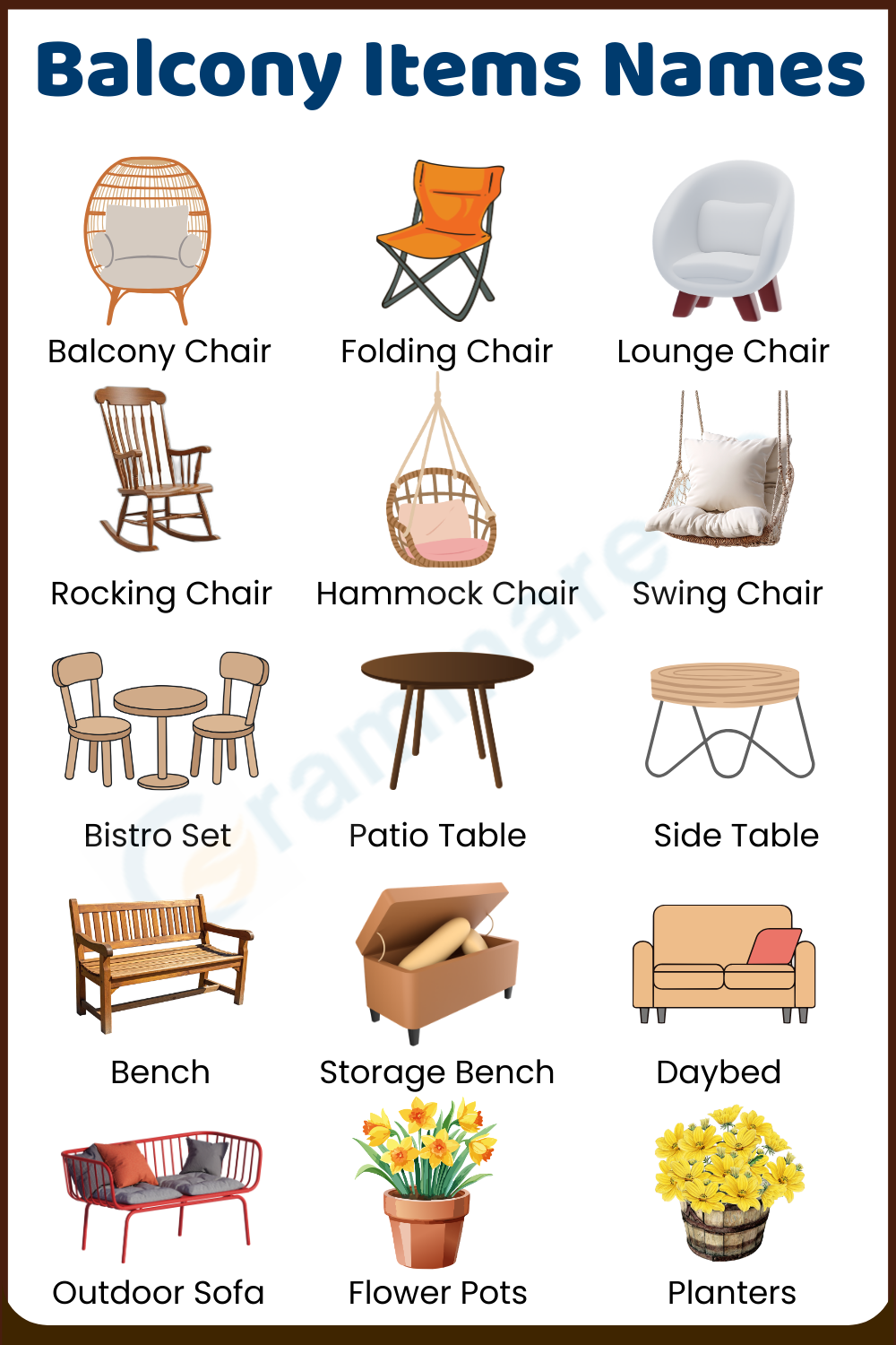 Balconies: List of Balcony Accessories with Images