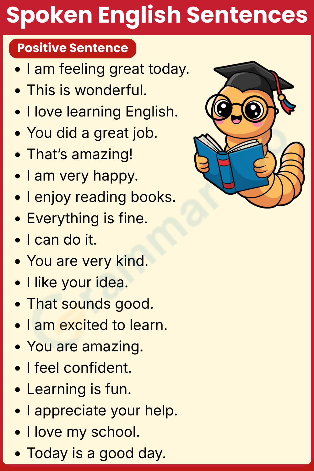 Positive English Sentences Used in Daily Conversation