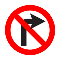 No Right Turn: Road Signs and Meanings