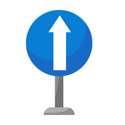 Road Sign: One Way with Color, Shape and Meanings