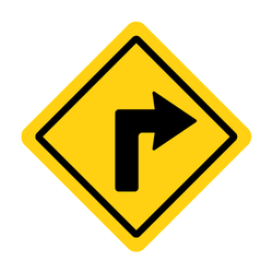 Sharp Turn Right: Road Sings
