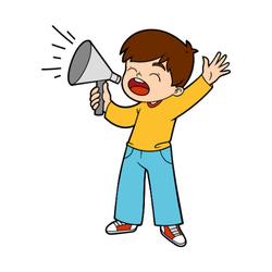 Shouting - Action verb