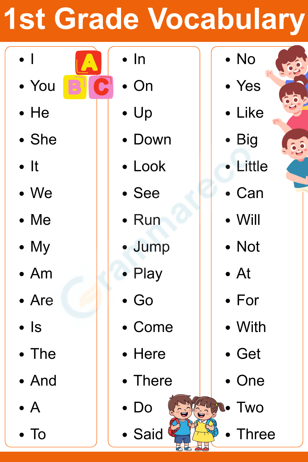 Sight Words Examples List for Young Learners